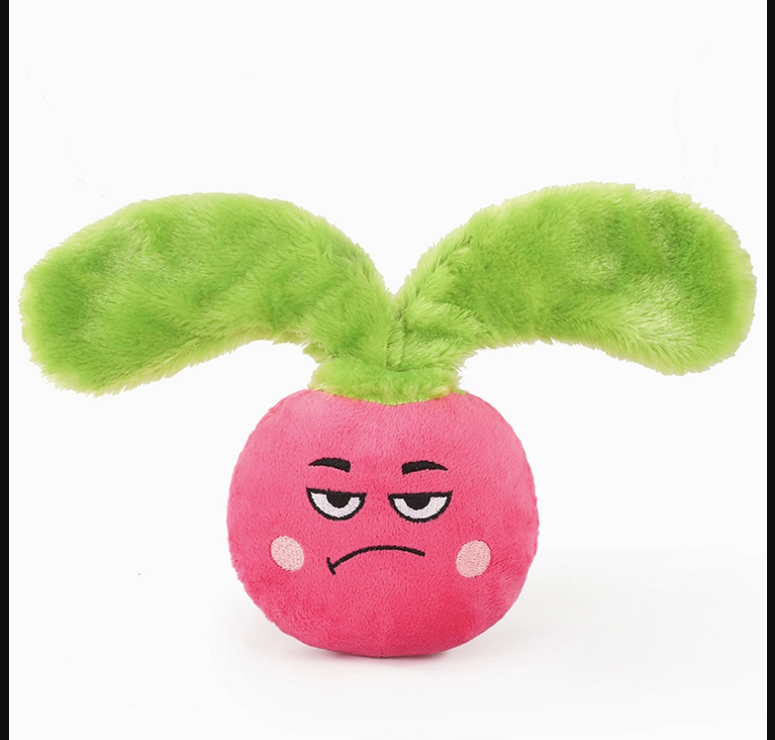 Feisty Veggie | Radish - Plush Dog Toy